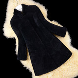 欧帝利澳2015冬季新款中长款羊羔毛皮草外套女羊剪绒皮毛一体大衣