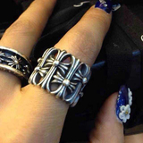 S925纯银戒指克罗心男女士款戒指十字架原创个性时尚欧美情侣戒指