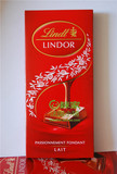 预定 法国LINDT瑞士莲 Lindor红色 牛奶巧克力排块150g 进口零食