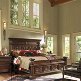美式复古欧法式新古典别墅1.8米1.5米双人床仿古后现代橡木实木床