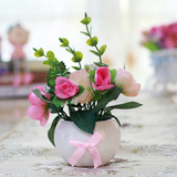 欧式假花仿真花套装装饰花餐桌客厅茶几摆件放插花绢花小盆栽