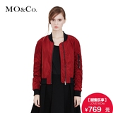 MO&Co.摩安珂字母贴布印花棒球服女 欧美风个性夹克外套