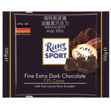 【天猫超市】德国进口RitterSport瑞特斯波德 浓醇黑巧克力100g