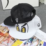 韩国新款PANCOAT卡通可爱眨眼睛嘻哈女夏天网帽遮阳平沿棒球帽子