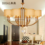 典奥新中式客厅吊灯铁艺灯饰餐厅欧式美式金色古铜灯具吸顶两用
