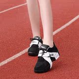 2016新款韩版运动鞋魔术贴女鞋休闲鞋黑白跑步鞋松糕厚底潮鞋气垫