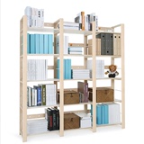 2平米松木学生书架置物架 宜家组装创意落地陈列架简易办公实木架