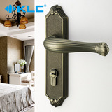 德国KLC 欧式青古铜室内门锁 简约分体卧室实木锁具双舌锁把手