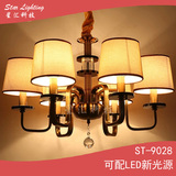 新款美式吊灯 铜色优雅时尚吊灯 客厅餐厅卧室门廊别墅复式装饰灯