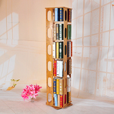 楠竹360度旋转书架 学生创意个性多层书柜实木宜家书橱简易置物架