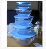 满9套包邮宝洁赠品五件套碗套装保鲜碗钢化玻璃碗带盖碗面碗5件套