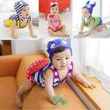 韩版卡通儿童泳衣 男童婴幼儿宝宝1-8岁分体泳装 配泳帽