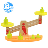 蒙氏教具木质砝码天平枰玩具宝宝平衡游戏 木制早教益智儿童玩具