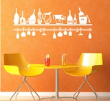 红酒杯厨房装饰墙贴纸 酒吧台咖啡奶茶店餐厅艺术墙贴画 玻璃贴