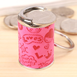 创意硬币筒桶钥匙扣实用零钱筒刻字锁匙扣男女定制小礼物20元以内