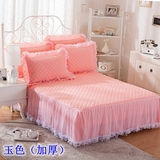 纯色韩版夏蕾丝床裙单件 夹棉加厚床罩冬季1.5m 1.8米席梦思床套