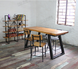 北欧铁艺办公桌 家居吧台家用小餐桌 创意电脑书桌原木复古写字台