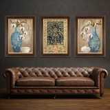 简美客厅装饰画欧式油画沙发背景墙壁画生命树组合三联画餐厅挂画