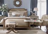 美式实木双人床软包床新古典大床欧式样板房定制家具复古高背婚床
