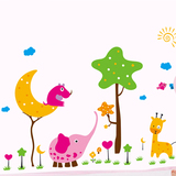 创意卡通动物墙贴儿童房间幼儿园墙纸贴画墙贴纸宝宝卧室可爱装饰