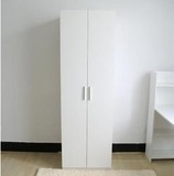 简易宜家双门衣柜实木定制组装阳台储物柜子带门衣橱两门窄小衣柜