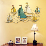 创意铁艺壁饰壁挂墙面装饰帆船挂件 地中海客厅背景墙装饰画挂画