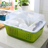 碗架沥水架厨房置物架碗碟盘子筷晾滴有盖塑料收纳篮餐具整理箱