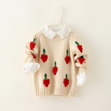 欧抱抱2015冬装女童毛衣新款韩版潮儿童针织衫打底衫衬衫童装套装