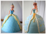 上海冰雪奇缘芭比娃娃公主蛋糕速递 爱莎公主娃娃生日蛋糕配送