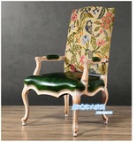 现货美式乡村实木餐椅 法式复古单人化妆椅现代咖啡椅酒店椅书椅