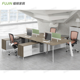 福锦办公家具 4人位组合办公桌时尚简约职员桌 屏风隔断2人员工桌