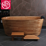 定制 橡胶木叠版工艺高档泡澡木桶沐浴桶成人浴缸木质澡盆