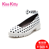 Kiss Kitty专柜女鞋2016秋新款玛丽珍鞋学院风一字扣带低跟单鞋女