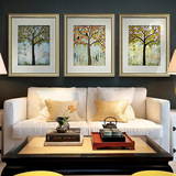 欧式简欧客厅装饰画餐厅玄关有框画组合画相框壁画挂画抽象树