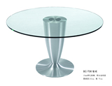 简约现代钢化玻璃会客洽谈桌椅组合休闲时尚圆桌店铺接待桌BC-T06