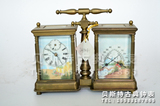 连体铸铜皮套钟表|古典机械座钟|家居装饰古玩收藏|仿古董上弦钟