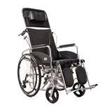 凯洋铝合金高靠背全躺轮椅带坐便器 老人代步残疾人折叠手推车 kq