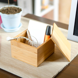 小收纳盒木 桌面小件整理床头柜杂物零食防潮整理有盖置物竹盒子