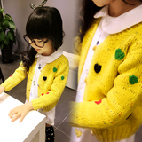 2016春秋新款外贸出口韩国女童儿童毛衣中大童爱心羊衣开衫外套