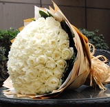 99朵白玫瑰花束上海鲜花速递白色情人节预定同城求婚送花生日预订
