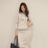 2016春季新款纯棉时尚套装女韩版修身显瘦休闲运动卫衣长裙两件套