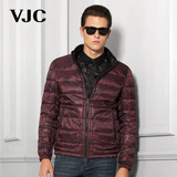 VJC男装冬季时尚男士修身加厚白鸭绒羽绒服常规款立领男外套