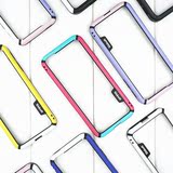 新iphone5S硅胶挂绳拼色边框苹果5日韩橡胶手机壳防摔撞色套潮软