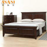 阿纳尼全实木床1.8米美式床水曲柳双人床1.5米简约厚实乡村卧室