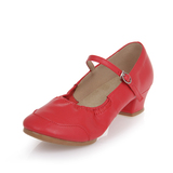 夏季新款软皮大码广场舞鞋舞蹈鞋女士红色软底跳舞鞋交谊舞凉鞋