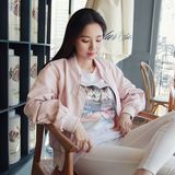 2016春韩国正品代购miss lady女装 裸粉色甜美短款夹克外套