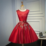2016新款红色礼服短款伴娘服短款姐妹裙敬酒服新娘中式礼服蓬蓬裙