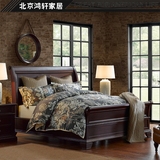 北京鸿轩家居纯实木定制定做美式欧式法式厂家直销全屋定制实木床