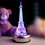 热卖情人节礼品音乐盒水晶巴黎埃菲尔铁塔模型 生日礼物女生创意