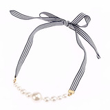 【小大】日本osewaya代购同款 可爱洛丽塔珍珠蝴蝶结丝带项链